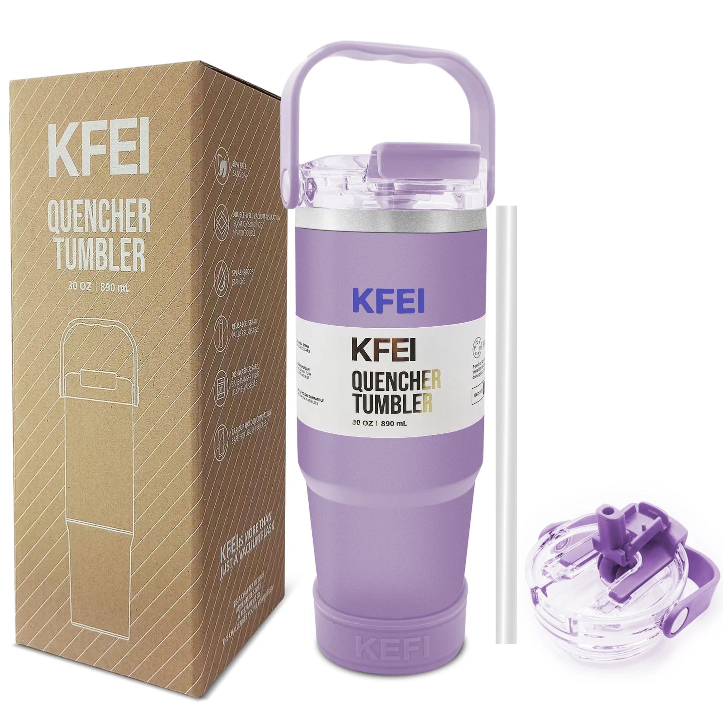 30 Ounce Double Wall Stainless Steel Insulated Tumbler With Lid And Straw