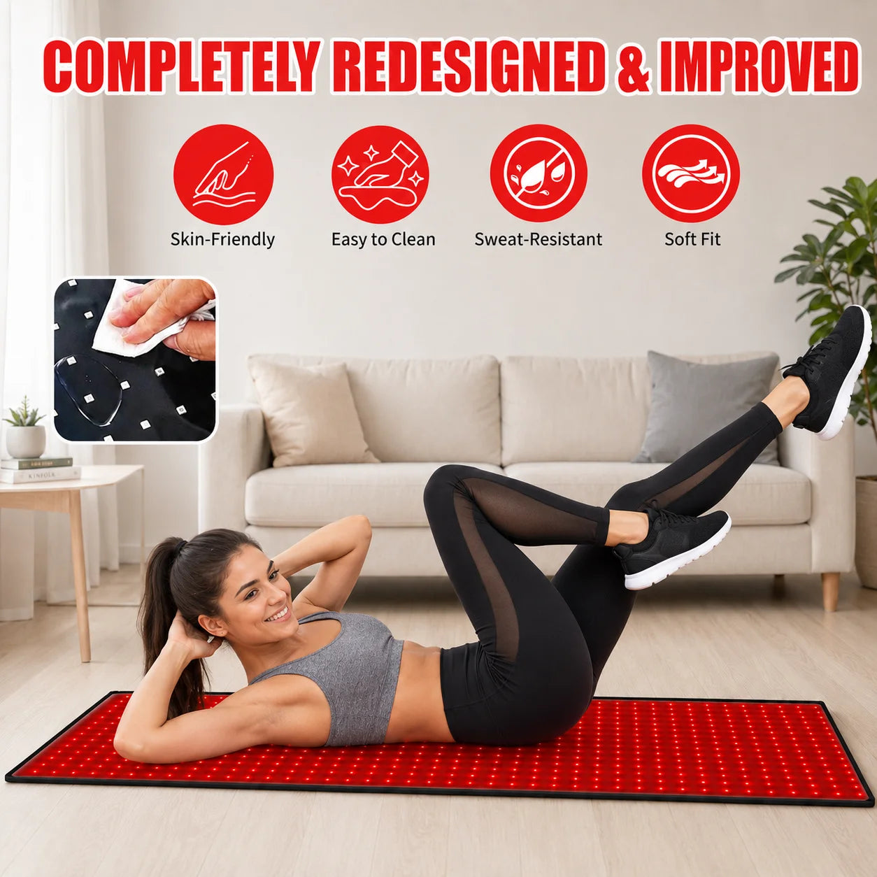 Red Light Therapy Mat 660nm 850nm With Adjustable Timer Setting