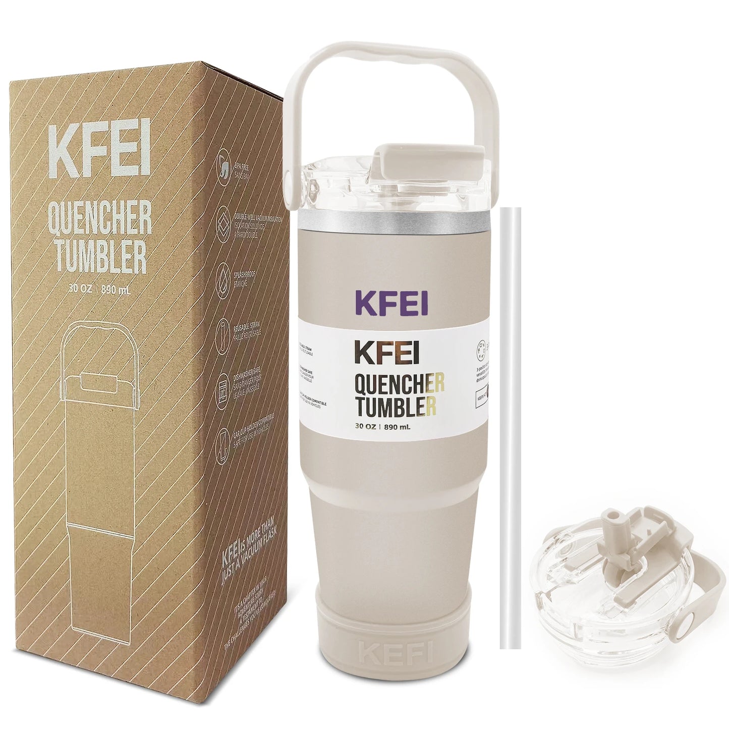 30 Ounce Double Wall Stainless Steel Insulated Tumbler With Lid And Straw