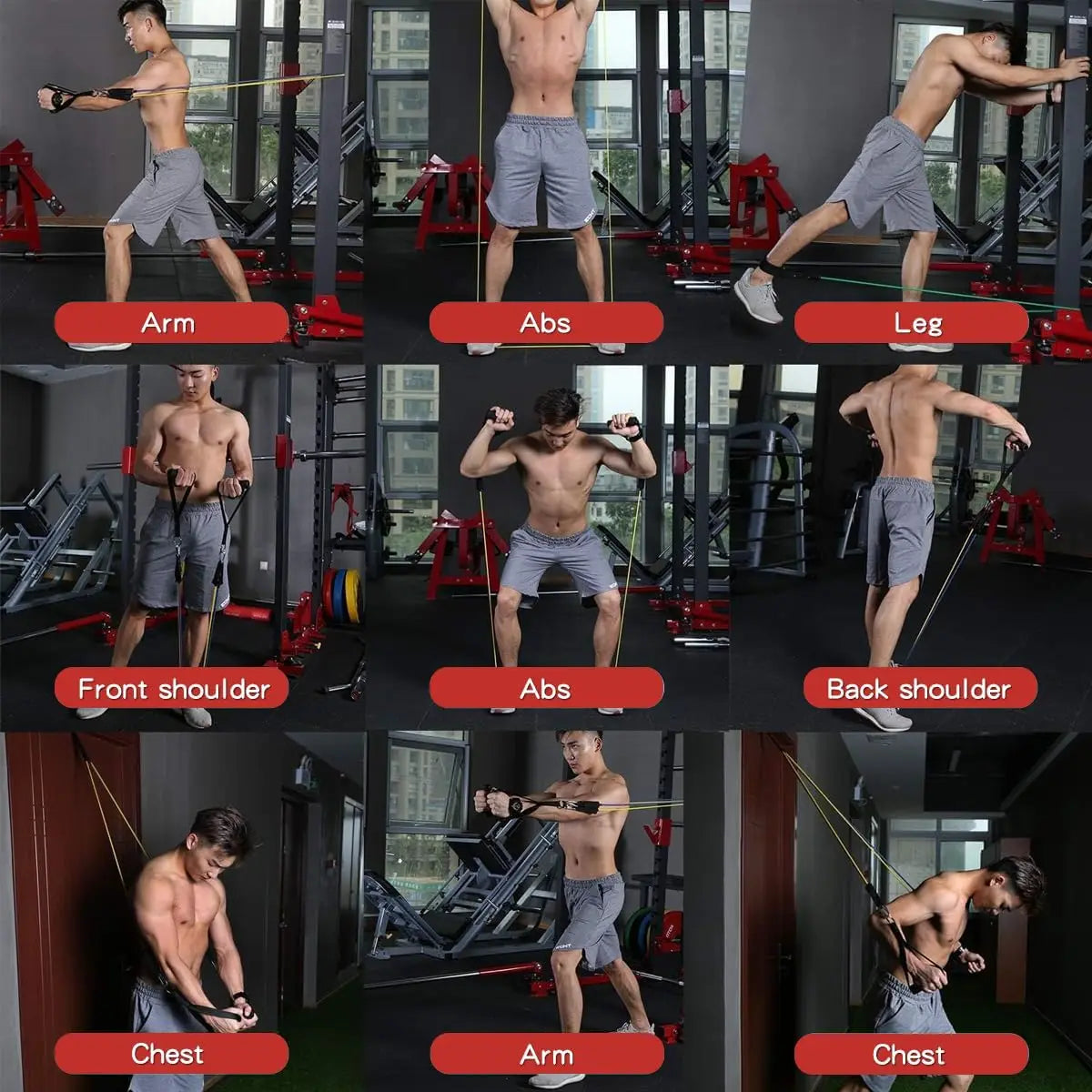Whatafit 5 Levels Resistance Bands Set With Handles Door Anchor