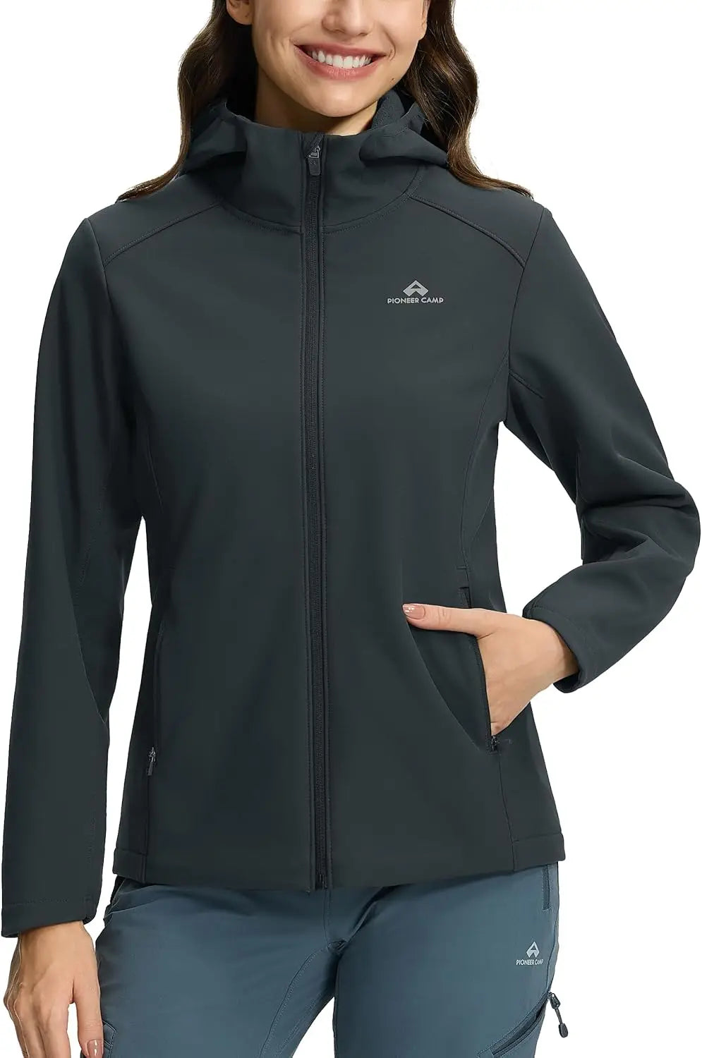 Pioneer Camp Women Softshell Jacket Fleece Lined Waterproof Windbreaker Hiking