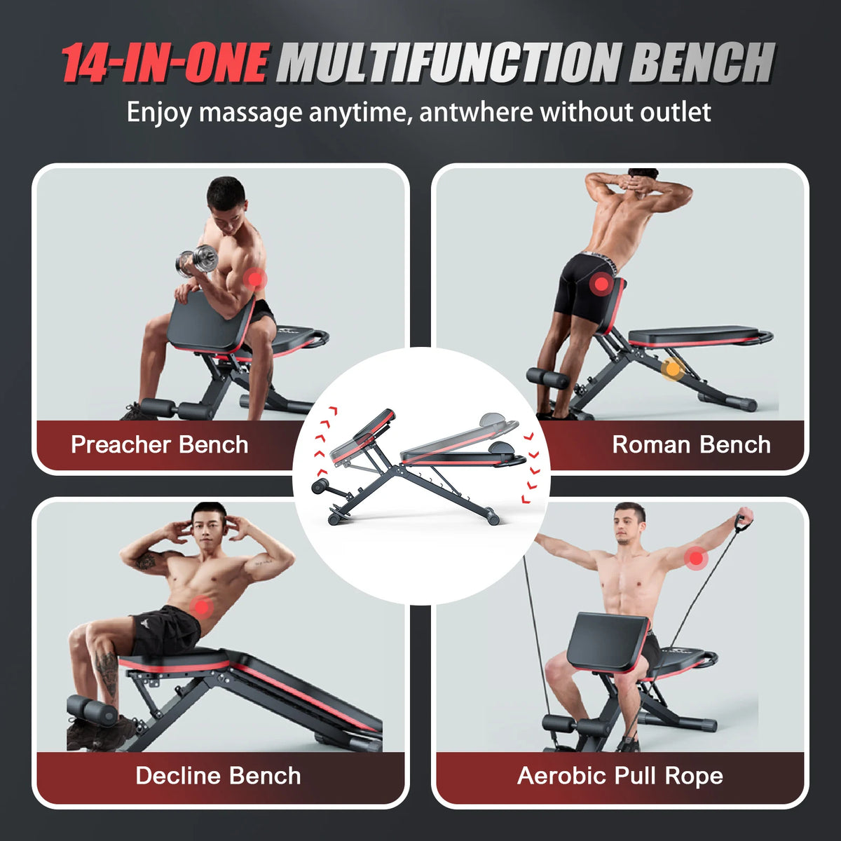 Multifunctional Foldable Dumbbell Weight Bench For Strength Training