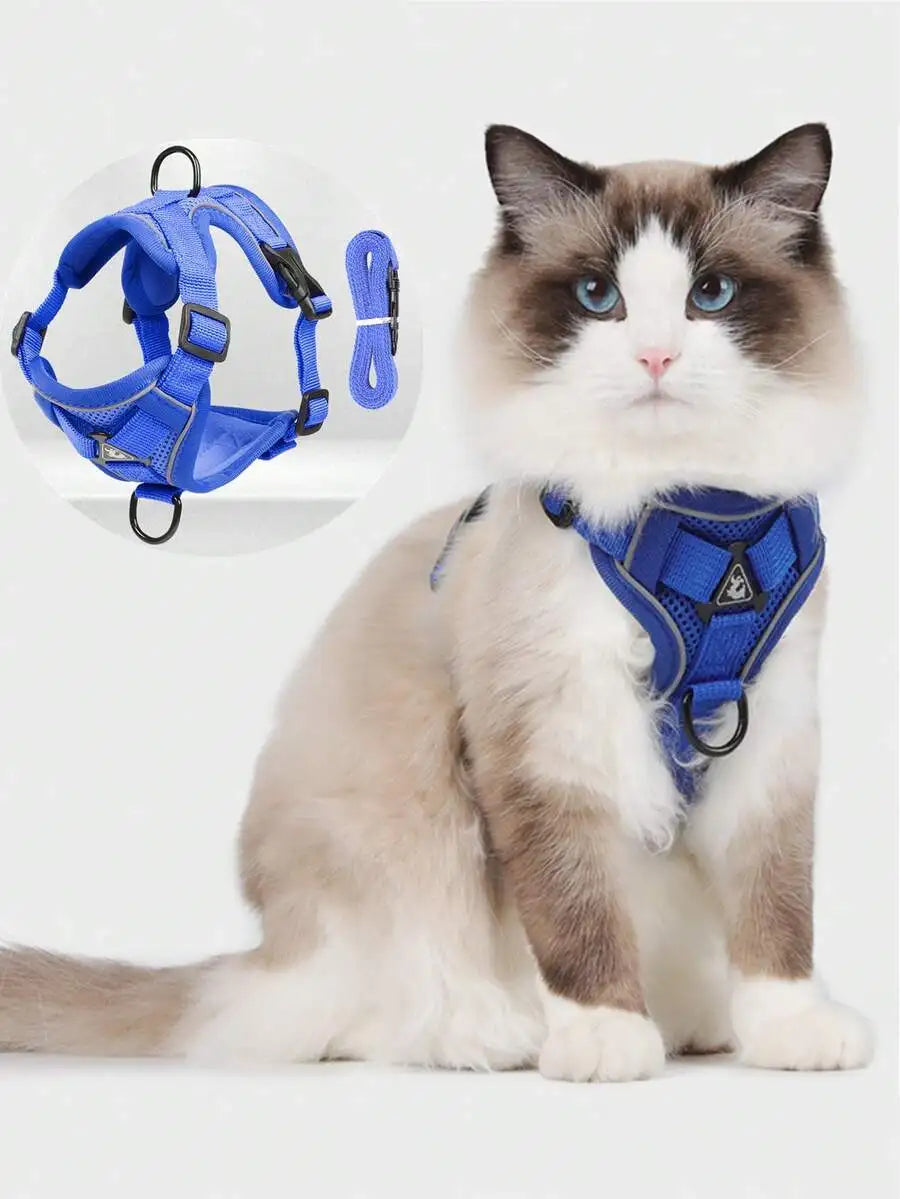 Reflective Adjustable Cat And Dog Harness Leash Set