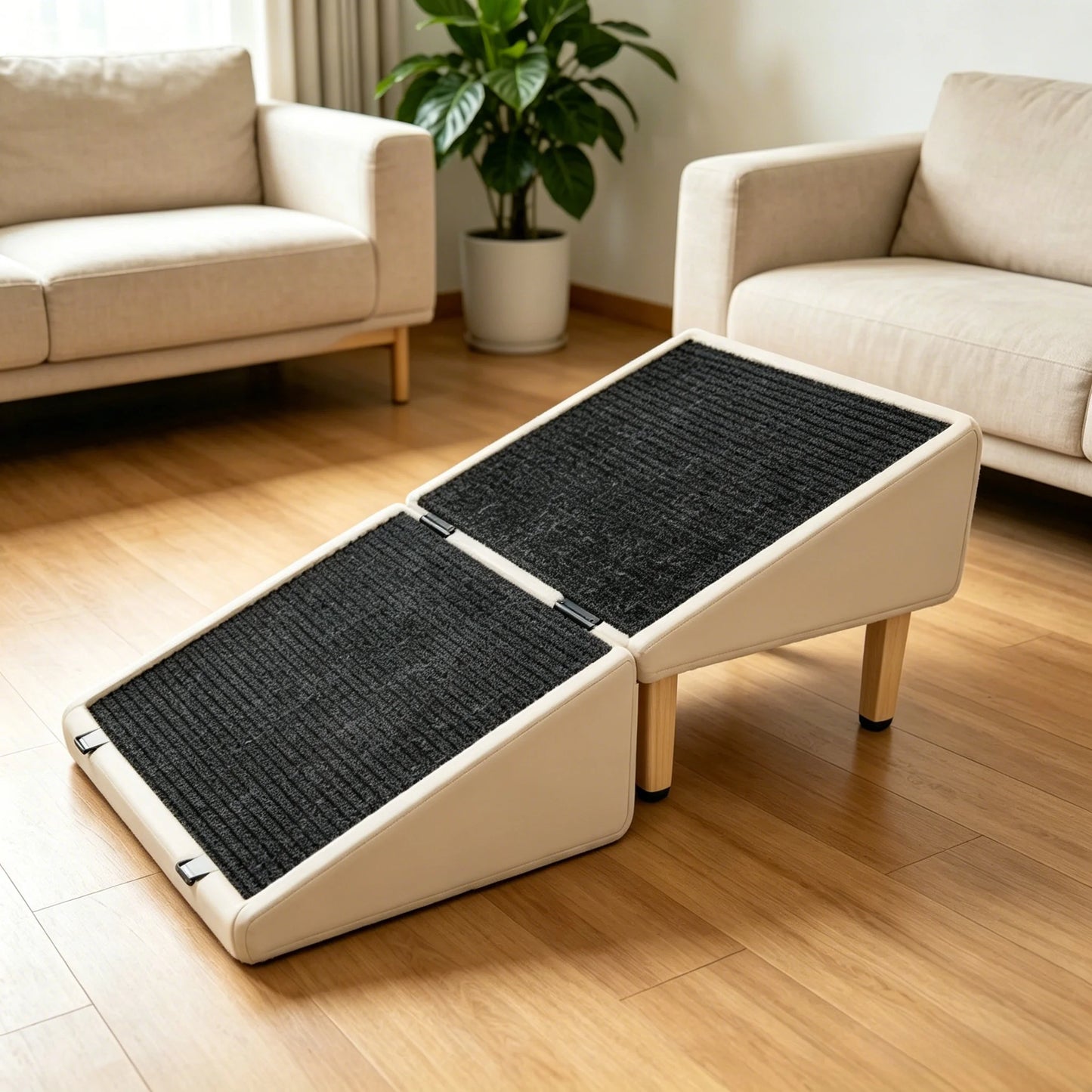 Wooden Foldable Pet Stairs For Dogs And Cats Living Room