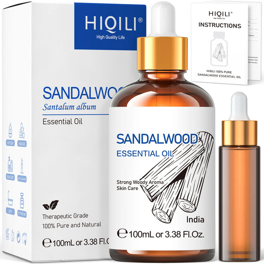 HIQILI Sandalwood Essential Oil Pure for Aromatherapy Diffuser