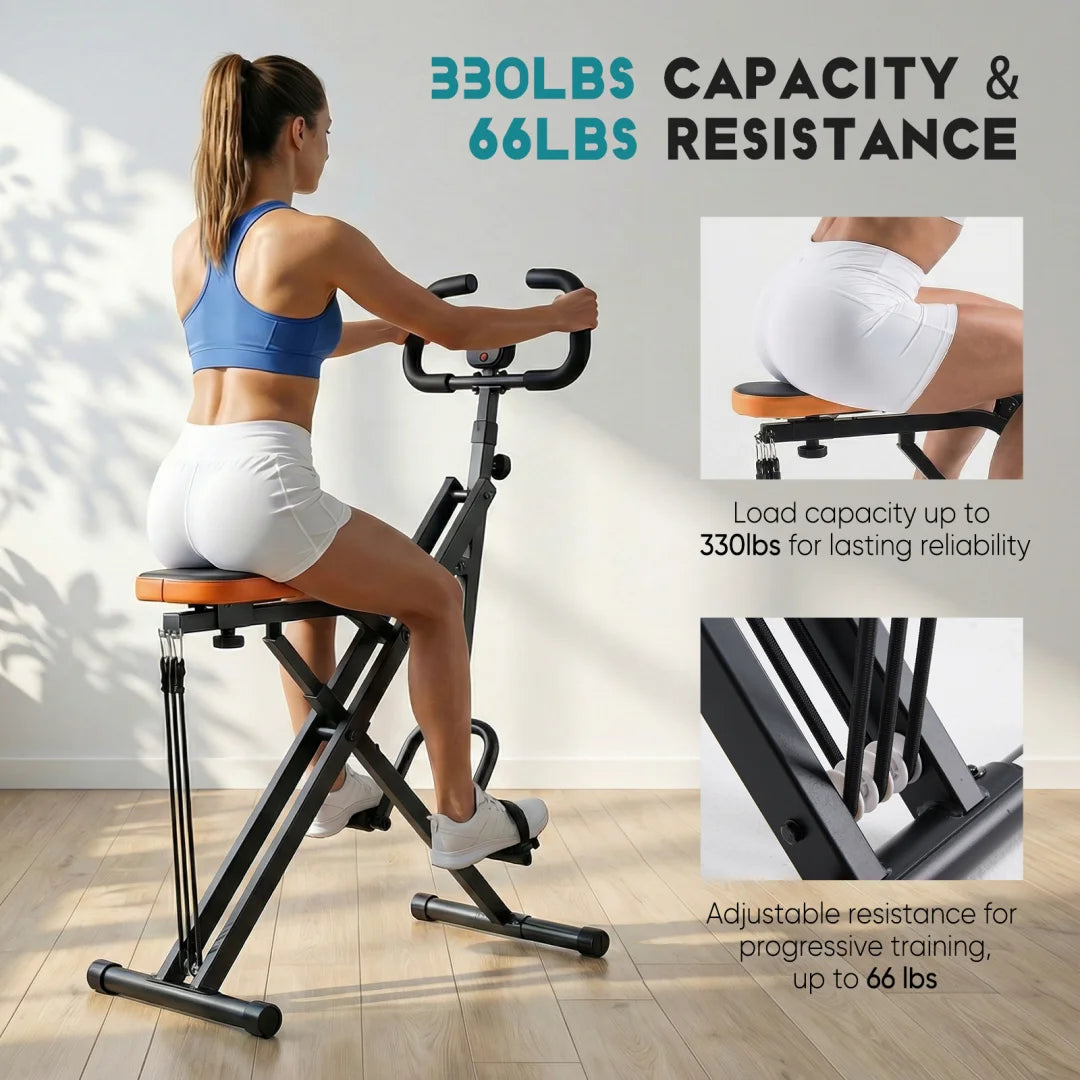 Foldable Squat Machine With Adjustable Resistance For Home Workout