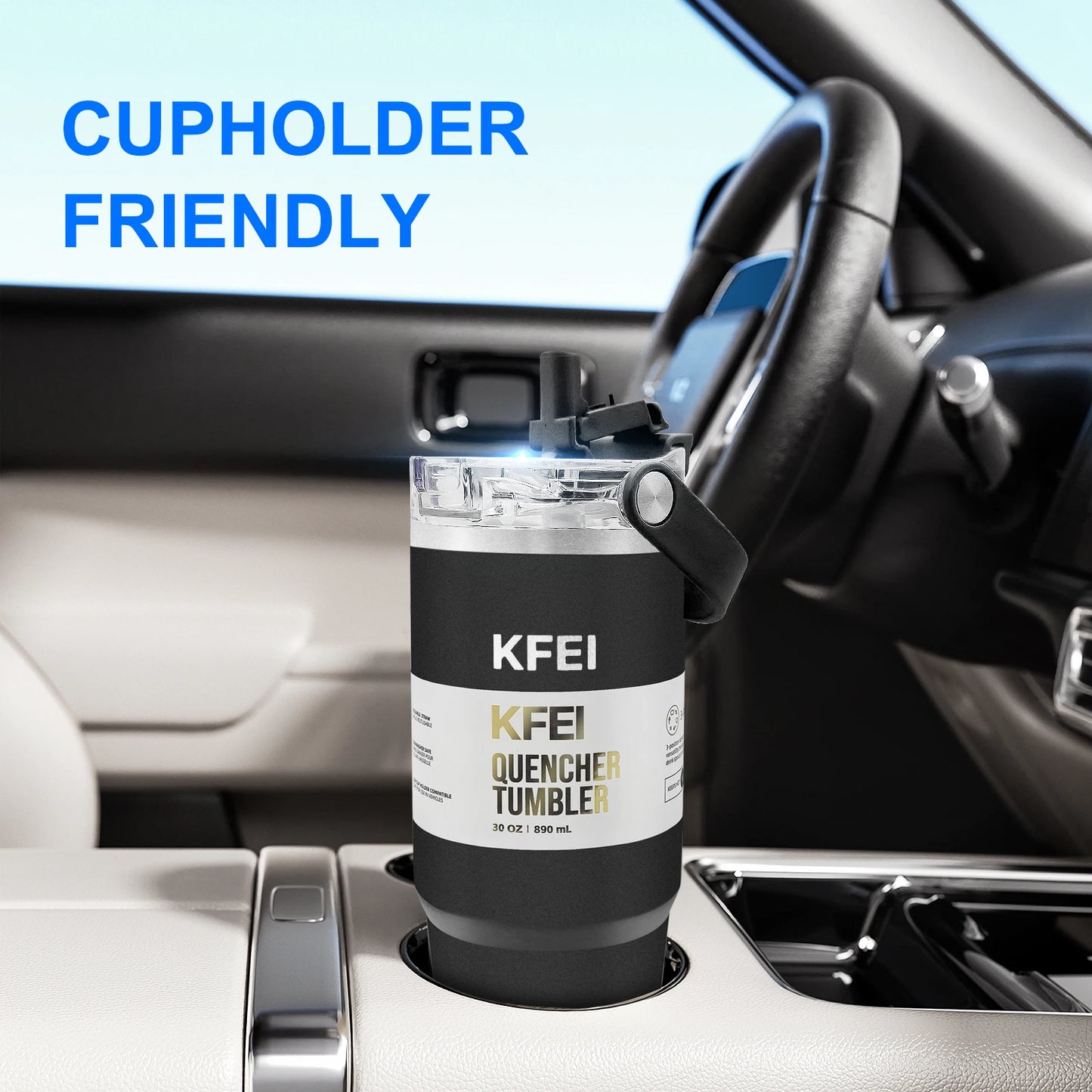 30 Ounce Double Wall Stainless Steel Insulated Tumbler With Lid And Straw