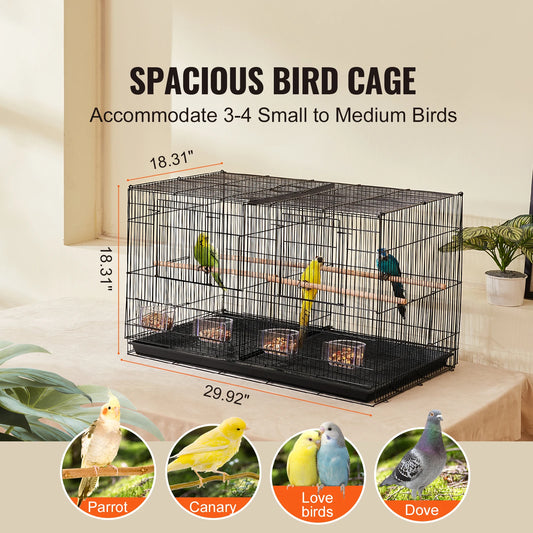 SucceBuy Stackable Divided Bird Cage With Carry Handle For Travel