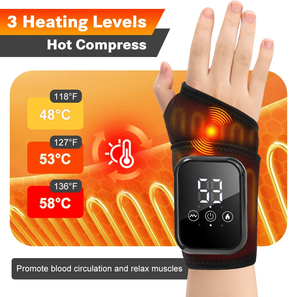Hailicare Cordless Heated Hand Wrist Massager With Vibration