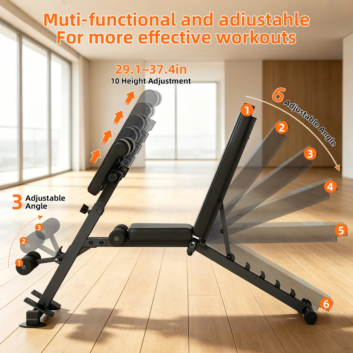 Adjustable Roman Chair Hyperextension Bench For Strength Training