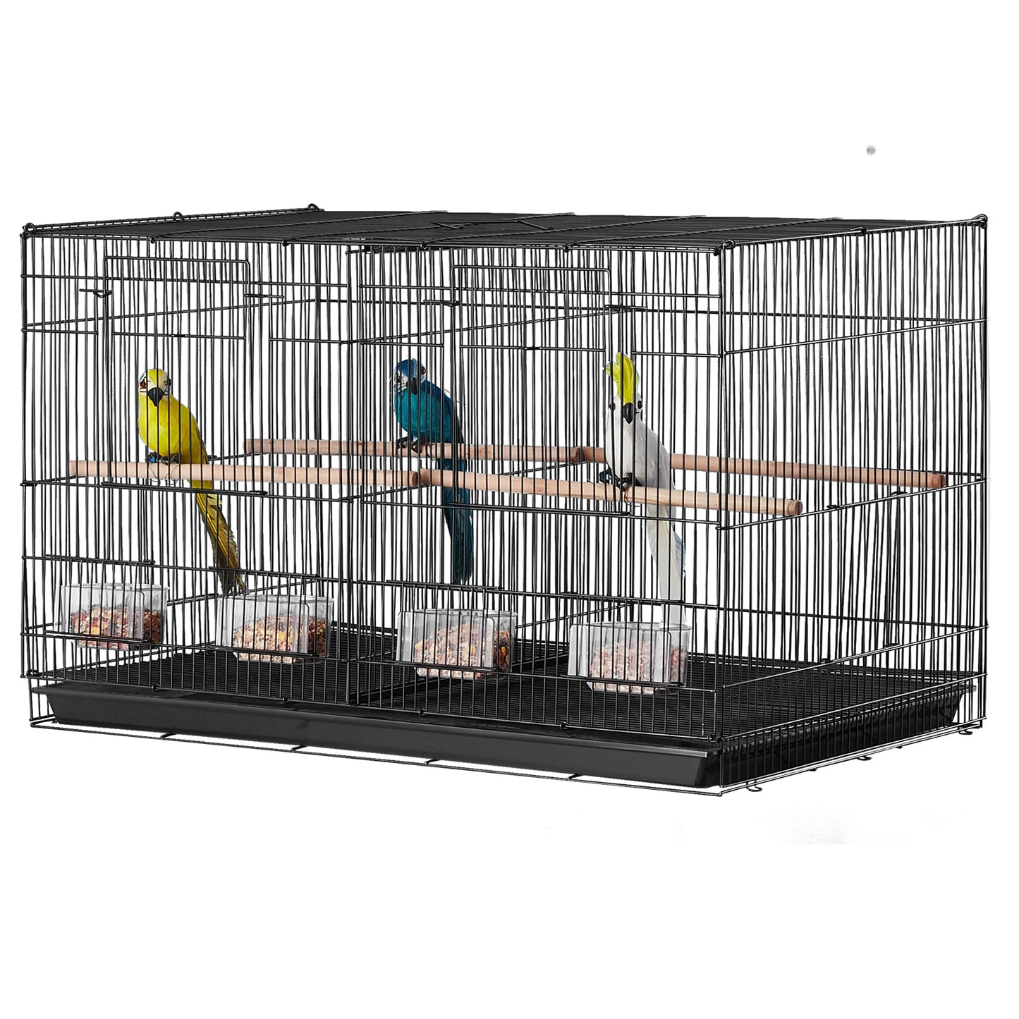 SucceBuy Stackable Divided Bird Cage With Carry Handle For Travel