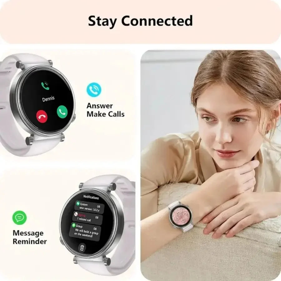 W&O Smart Watch for Women AMOLED 1.8 Inch Bluetooth Calls Health Tracker