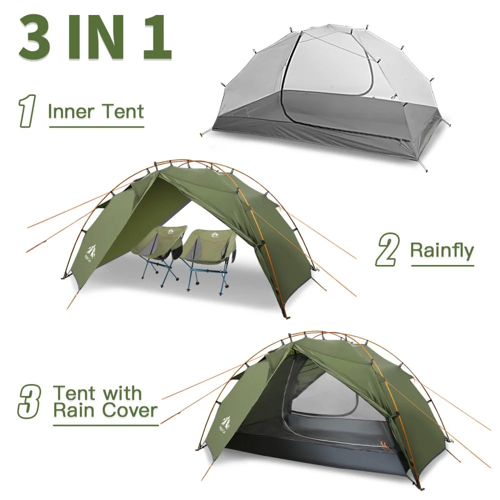 Night Cat Backpacking Tent Two Person Double Layer Waterproof Lightweight