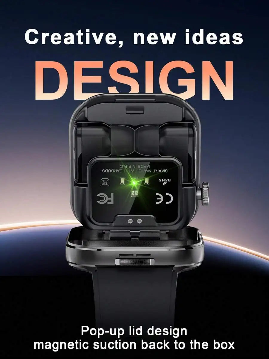 Smartwatch With Built In Earbuds Dual Display And Camera