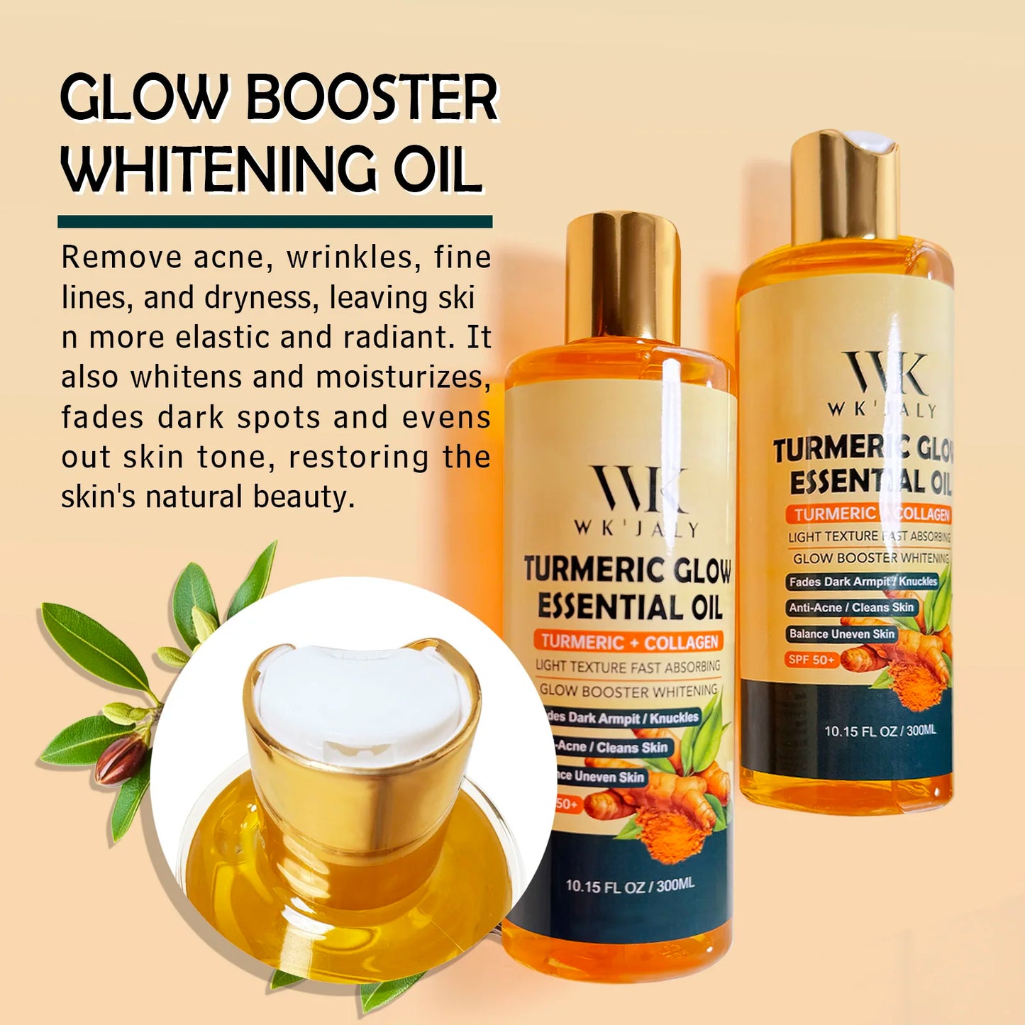 WK JALY Turmeric Brightening Body Oil For Moisturizing Skin Care