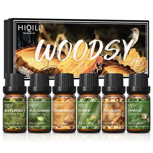 HIQILI Woody Fragrance Oils Gift Set Six Pieces For Diffusers