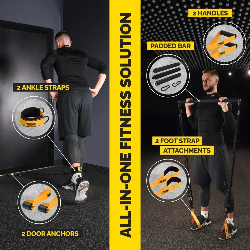 YTYIN Tube Resistance Bands Set for Home Workouts Premium