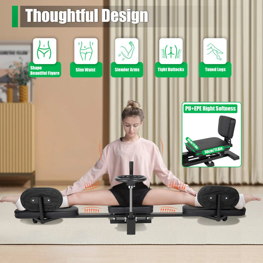 Hands Free Yoga Leg Stretcher Training Bar With Cushion Support
