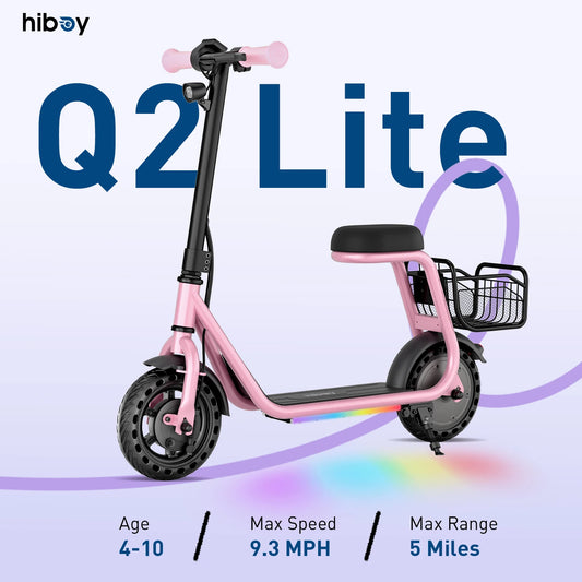 Hiboy Q2 Lite Kids Electric Scooter With Seat 100W Motor