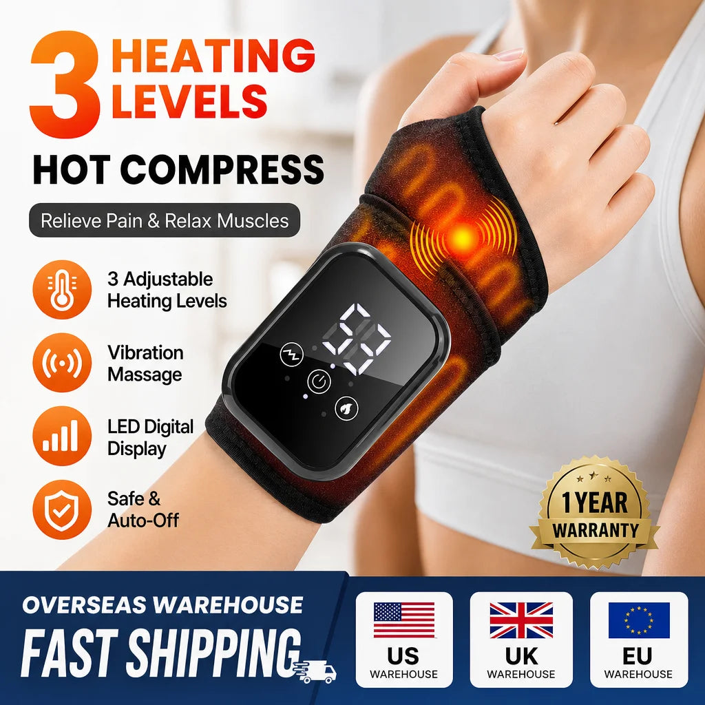 Hailicare Cordless Heated Hand Wrist Massager With Vibration