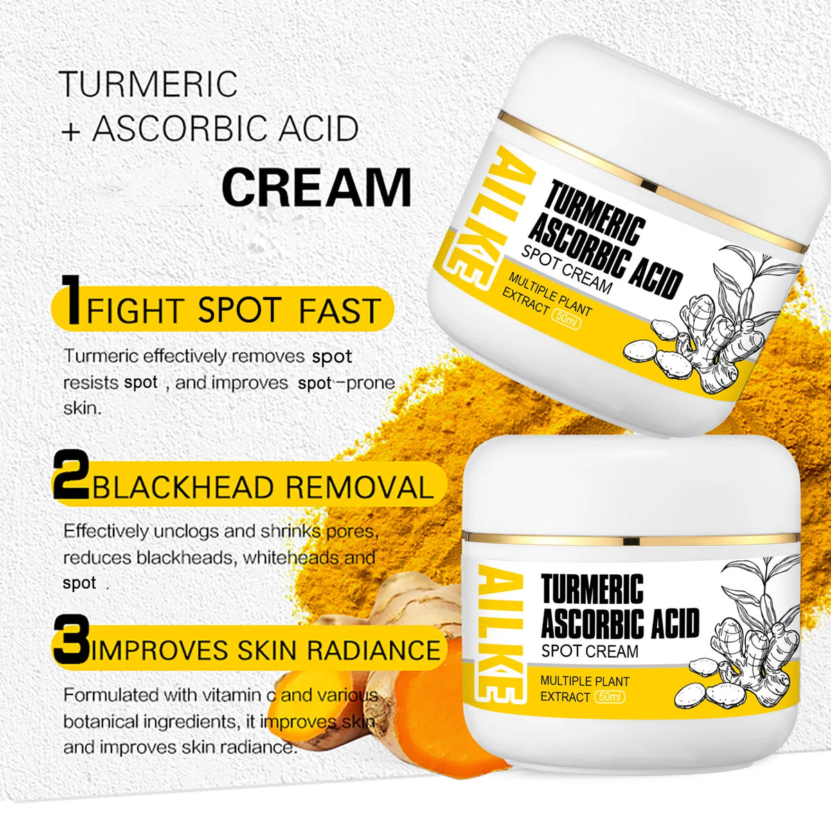 AILKE Turmeric Skin Care Cleanser Whitening Acne Dark Spots
