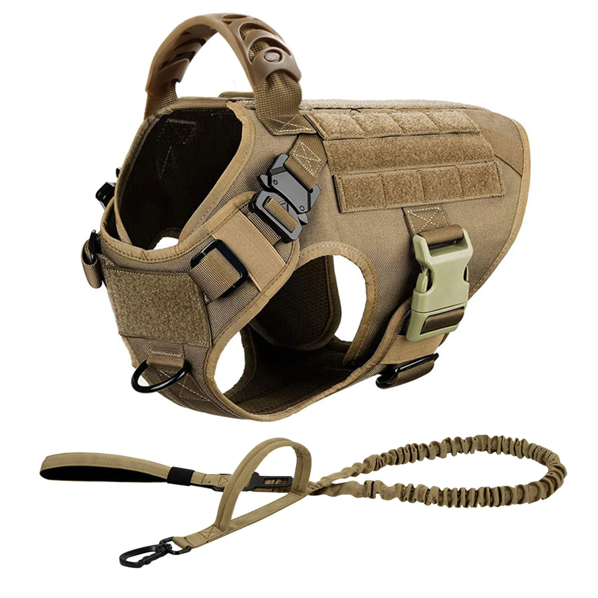 Tactical Dog Harness Leash Set Military Training Vest No Pull