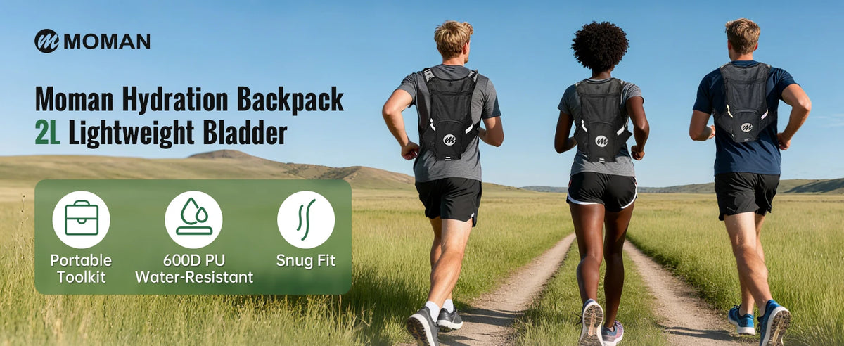 Moman Hydration Backpack With Durable Water Bladder For Outdoor Trekking