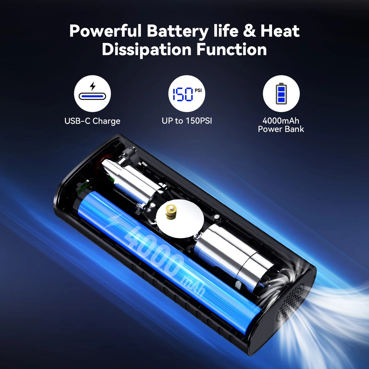 Lexin 4000mAh Smart Air Pump For Motorcycles And Bicycles