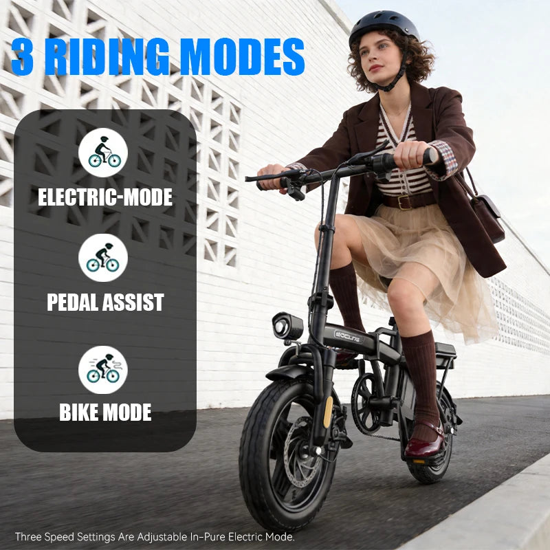 Foldable Commuter Ebike 500W Motor Removable Battery For Adults