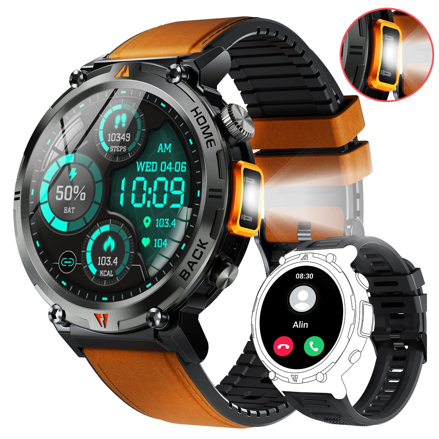 EIGIIS KE3 Smartwatch For Men Bluetooth Call Heart Rate Monitor Full Touch