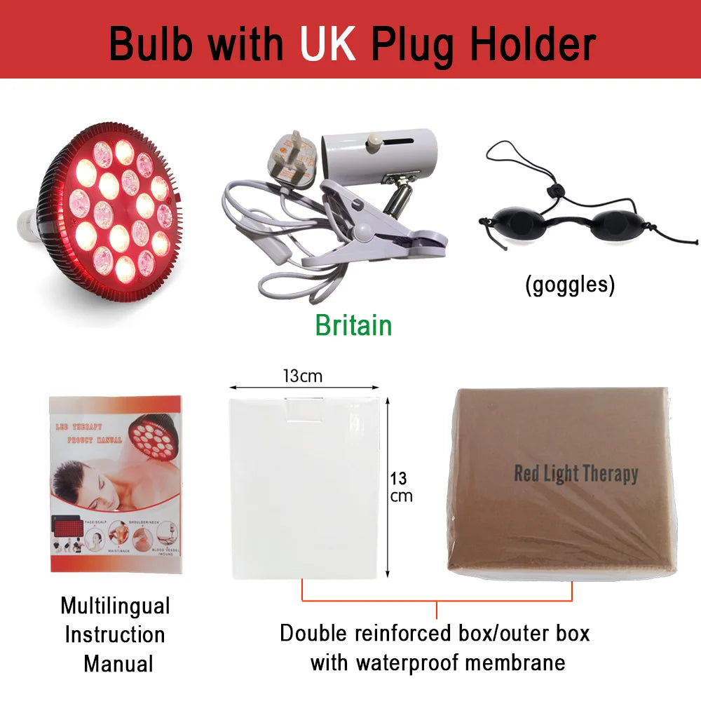 High-Concerned Chemical Red Light Therapy Lamp With Holder 660nm 850nm