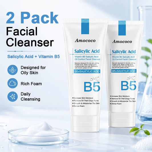 AMOCOCO Salicylic Acid Face Wash for Oily Acne Prone Skin